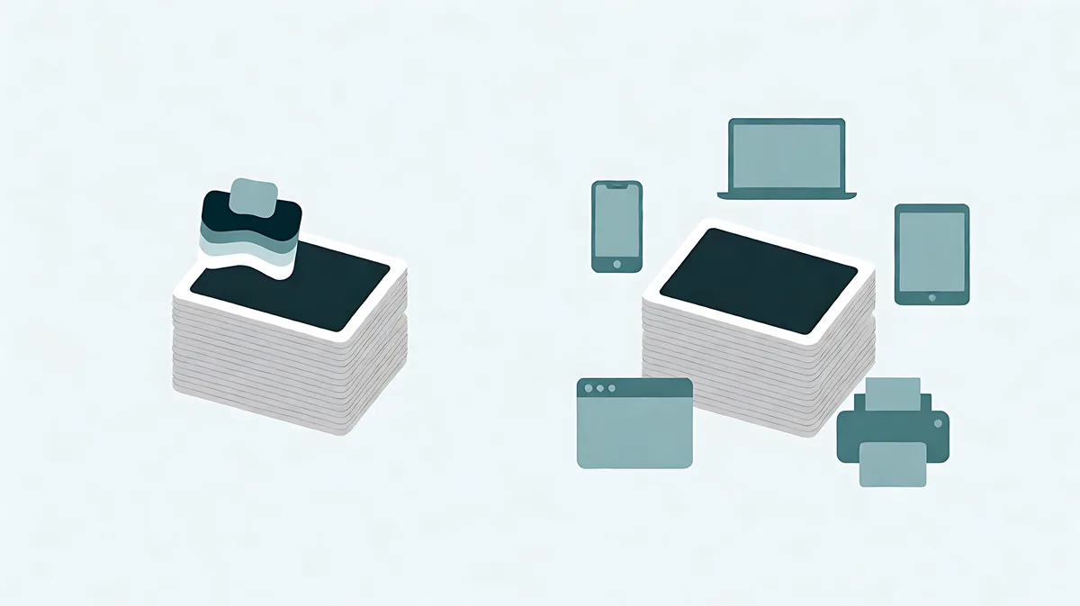 Two file stacks side by side, one labelled HEIC and one labelled JPG, with a wide range of apps around them